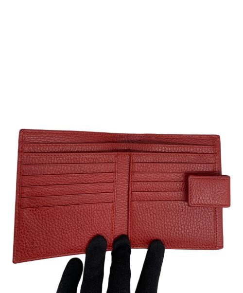 GUCCI（グッチ）GUCCI (グッチ) GGマーモント レザー フレンチフラップウォレット レッドの古着・服飾アイテム