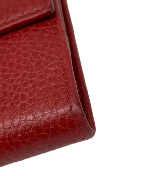 GUCCI（グッチ）GUCCI (グッチ) GGマーモント レザー フレンチフラップウォレット レッドの古着・服飾アイテム