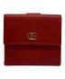 GUCCI（グッチ）の古着「GGマーモント レザー フレンチフラップウォレット」｜レッド