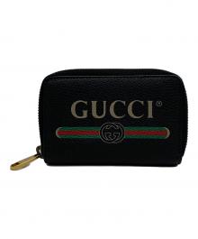 GUCCI（グッチ）の古着「ロゴプリントレザーコインケース」｜ブラック