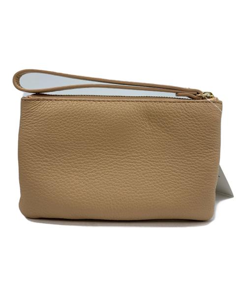 Kate Spade（ケイトスペード）Kate Spade (ケイトスペード) レザーポーチ ベージュの古着・服飾アイテム