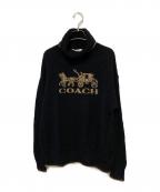 COACHコーチ）の古着「タートルネックニット」｜ブラック×ベージュ