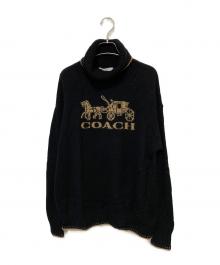 COACH（コーチ）の古着「タートルネックニット」｜ブラック×ベージュ