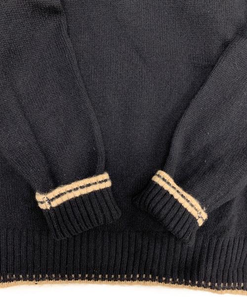 COACH（コーチ）COACH (コーチ) タートルネックニット ブラック×ベージュ サイズ:Sの古着・服飾アイテム