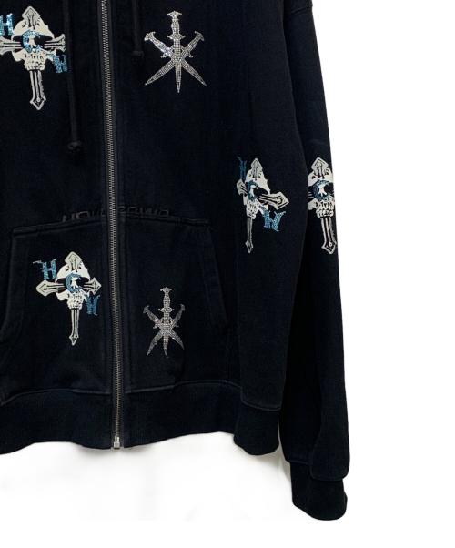 unknown（アンノウン）unknown (アンノウン) HCW (ヘブンキャットウェイト) コラボパーカー ブラック サイズ:Ｌの古着・服飾アイテム