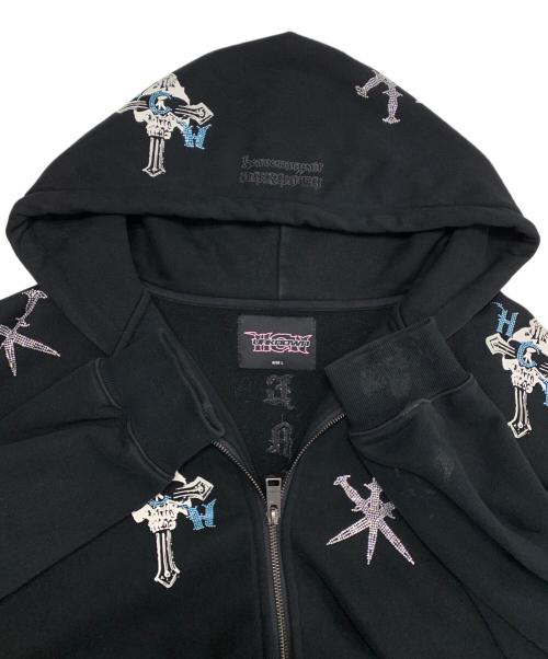 unknown（アンノウン）unknown (アンノウン) HCW (ヘブンキャットウェイト) コラボパーカー ブラック サイズ:Ｌの古着・服飾アイテム