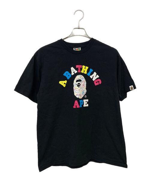 A BATHING APE（アベイシングエイプ）A BATHING APE (アベイシングエイプ) ロゴTee ブラック サイズ:Ｌの古着・服飾アイテム