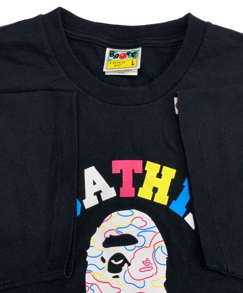 A BATHING APE（アベイシングエイプ）A BATHING APE (アベイシングエイプ) ロゴTee ブラック サイズ:Ｌの古着・服飾アイテム