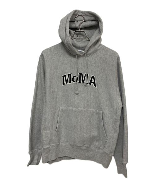 Champion REVERSE WEAVE（チャンピオン リバース ウィーブ）Champion REVERSE WEAVE (チャンピオン リバース ウィーブ) プルオーバーパーカー グレー×ブラック サイズ:Mの古着・服飾アイテム