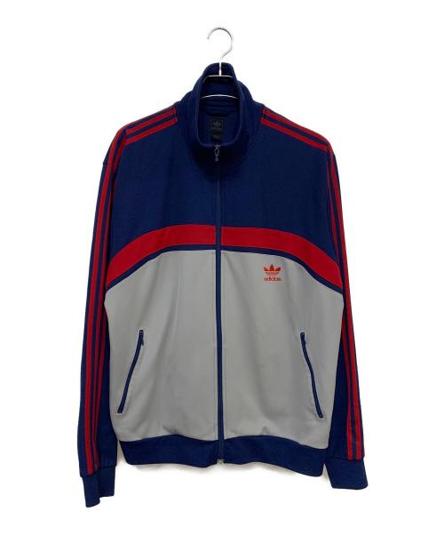 adidas（アディダス）adidas (アディダス) トラックジャケット ネイビー×グレー サイズ:XLの古着・服飾アイテム