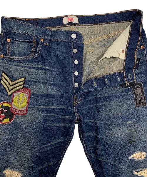 LEVI'S 501（リーバイス）LEVI'S 501 (リーバイス) ワッペンリペア加工 2009年モデル インディゴ サイズ:W36×L32の古着・服飾アイテム