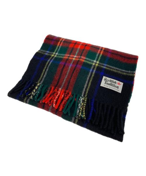 scottish tradition（スコティッシュ トラディション）scottish tradition (スコティッシュ トラディション) アンゴラブレンドマフラー ブラック×レッド×グリーンの古着・服飾アイテム