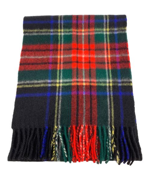 scottish tradition（スコティッシュ トラディション）scottish tradition (スコティッシュ トラディション) アンゴラブレンドマフラー ブラック×レッド×グリーンの古着・服飾アイテム