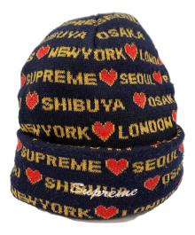 SUPREME（シュプリーム）の古着「Heart beanie」｜ネイビー