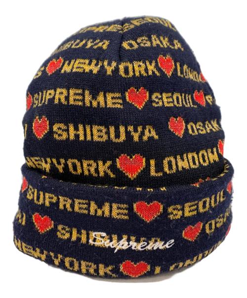 SUPREME（シュプリーム）Supreme (シュプリーム) Heart beanie ネイビー サイズ:58CM(ONE SIZE)の古着・服飾アイテム