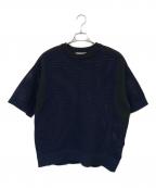 CULLNIクルニ）の古着「Bi Color Mesh Knit」｜ネイビー×ブラック