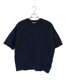 CULLNI（クルニ）の古着「Bi Color Mesh Knit」｜ネイビー×ブラック