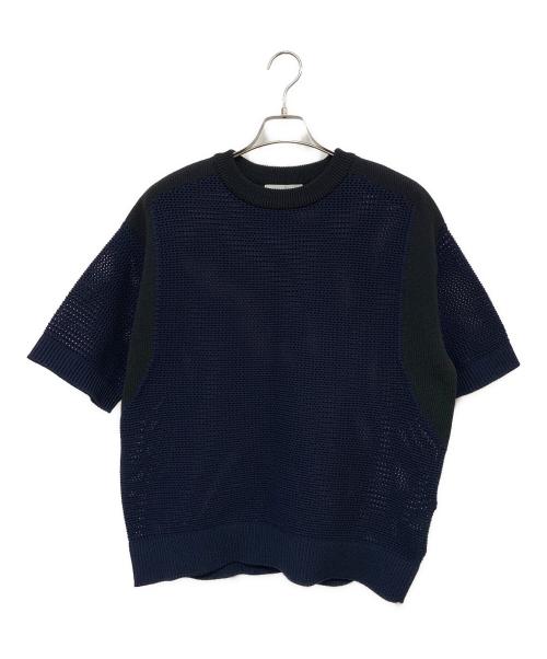 CULLNI（クルニ）CULLNI (クルニ) Bi Color Mesh Knit ネイビー×ブラック サイズ:1の古着・服飾アイテム