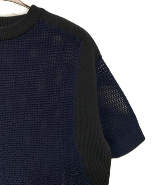 CULLNI（クルニ）CULLNI (クルニ) Bi Color Mesh Knit ネイビー×ブラック サイズ:1の古着・服飾アイテム