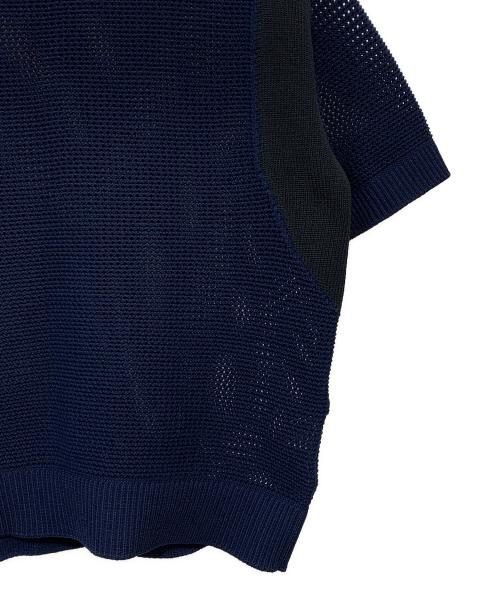 CULLNI（クルニ）CULLNI (クルニ) Bi Color Mesh Knit ネイビー×ブラック サイズ:1の古着・服飾アイテム