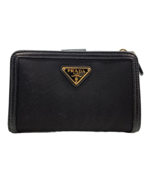PRADA（プラダ）PRADA (プラダ) トライアングルロゴ財布 ブラックの古着・服飾アイテム