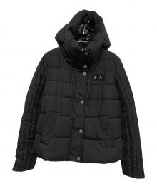 ARMANI EXCHANGE（アルマーニ エクスチェンジ）の古着「A|Xロゴ フーディパファージャケット」｜ブラック