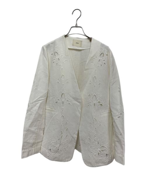 IENA（イエナ）IENA (イエナ) ノーカラージャケット アイボリー サイズ:表記無しの古着・服飾アイテム