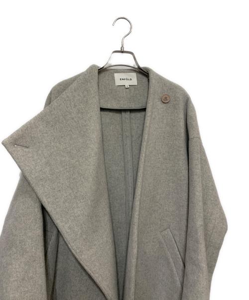 ENFOLD（エンフォルド）ENFOLD (エンフォルド) ラムウールストールコート グレー サイズ:38の古着・服飾アイテム