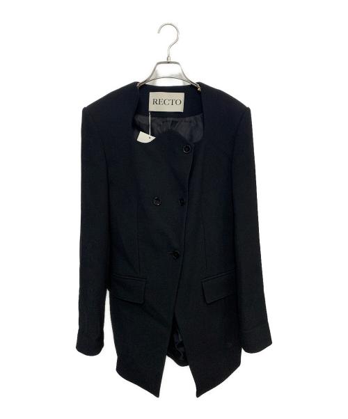 RECTO（レクト）RECTO (レクト) SIGNATURE CURVED NECK LONG JACKET ブラック サイズ:S 未使用品の古着・服飾アイテム