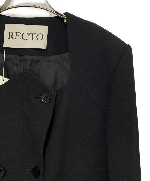 RECTO（レクト）RECTO (レクト) SIGNATURE CURVED NECK LONG JACKET ブラック サイズ:S 未使用品の古着・服飾アイテム