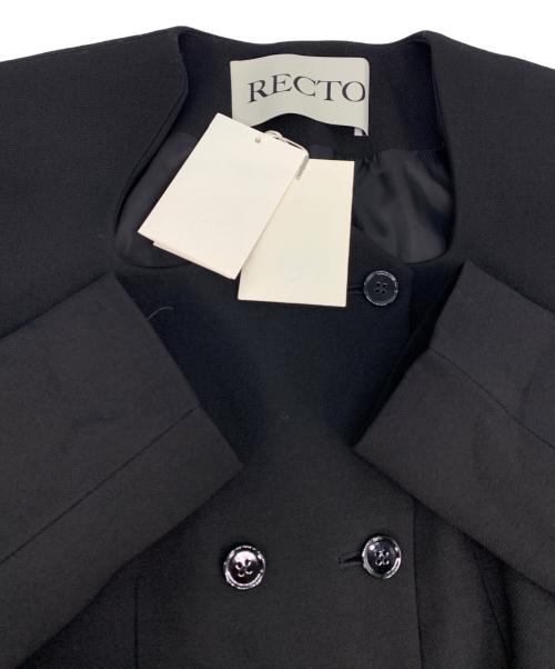 RECTO（レクト）RECTO (レクト) SIGNATURE CURVED NECK LONG JACKET ブラック サイズ:S 未使用品の古着・服飾アイテム
