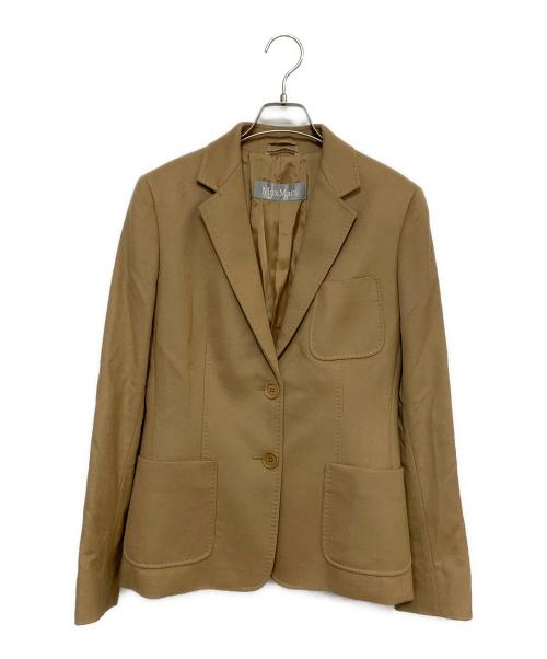 MaxMara（マックスマーラ）MaxMara (マックスマーラ) アンゴラ混ジャケット ブラウン サイズ:40の古着・服飾アイテム