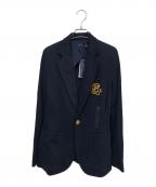 POLO RALPH LAURENポロ・ラルフローレン）の古着「ダブルニット ジャカード ブレザー」｜ネイビー