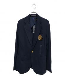 POLO RALPH LAUREN（ポロ・ラルフローレン）の古着「ダブルニット ジャカード ブレザー」｜ネイビー