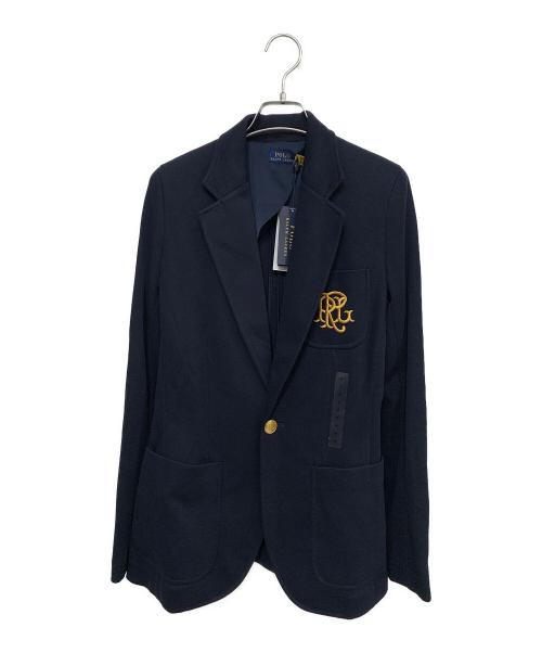 POLO RALPH LAUREN（ポロ・ラルフローレン）POLO RALPH LAUREN (ポロ・ラルフローレン) ダブルニット ジャカード ブレザー ネイビー サイズ:4 未使用品の古着・服飾アイテム