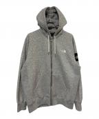 THE NORTH FACEザ ノース フェイス）の古着「スクエアロゴフルジップスウェット パーカー」｜グレー