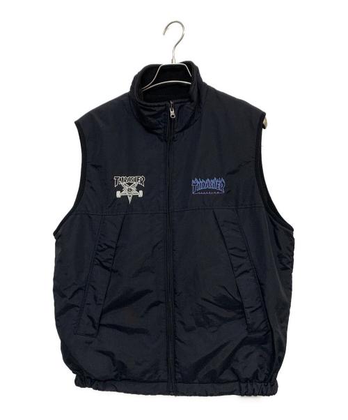 THRASHER（スラッシャー）THRASHER (スラッシャー) リバーシブルベスト ブラック サイズ:Ｌの古着・服飾アイテム