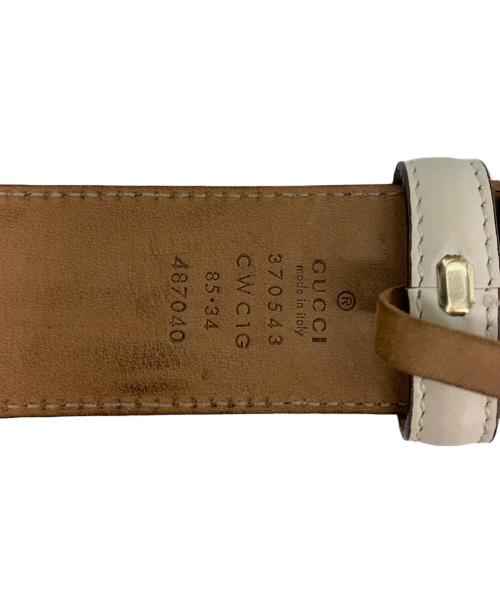 GUCCI（グッチ）GUCCI (グッチ) インターロッキングG レザーベルト アイボリーの古着・服飾アイテム