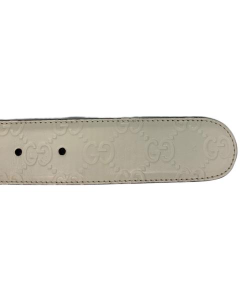 GUCCI（グッチ）GUCCI (グッチ) インターロッキングG レザーベルト アイボリーの古着・服飾アイテム