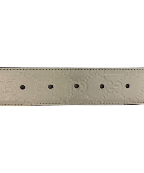GUCCI（グッチ）GUCCI (グッチ) インターロッキングG レザーベルト アイボリーの古着・服飾アイテム