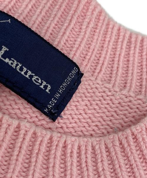 RALPH LAUREN（ラルフローレン）RALPH LAUREN (ラルフローレン) 半袖ニット ピンク サイズ:Ｌの古着・服飾アイテム
