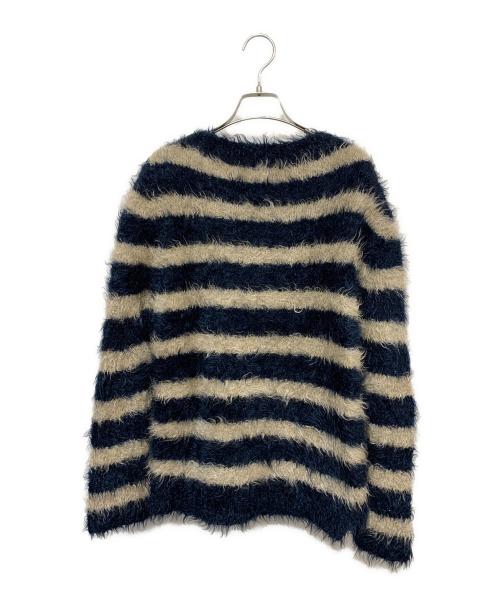 DRAWER（ドゥロワー）DRAWER (ドゥロワー) モヘアブレンドボーダーニット ネイビー×グレー サイズ:2の古着・服飾アイテム