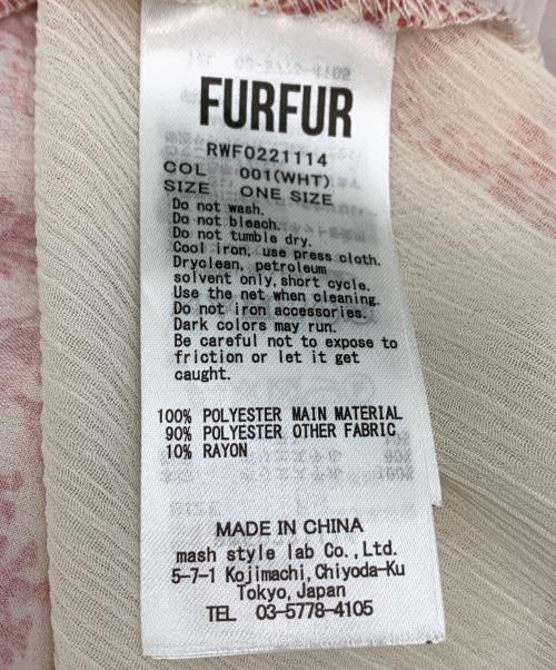 furfur（ファーファー）furfur (ファーファー) 半袖ワンピース ホワイト×ピンク サイズ:ONEの古着・服飾アイテム