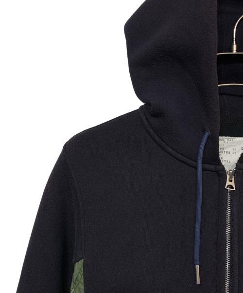 sacai（サカイ）sacai (サカイ) 切替ジップパーカー ネイビー×グリーン サイズ:1の古着・服飾アイテム