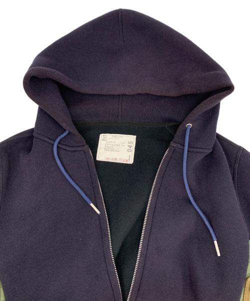 sacai（サカイ）sacai (サカイ) 切替ジップパーカー ネイビー×グリーン サイズ:1の古着・服飾アイテム