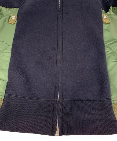 sacai（サカイ）sacai (サカイ) 切替ジップパーカー ネイビー×グリーン サイズ:1の古着・服飾アイテム