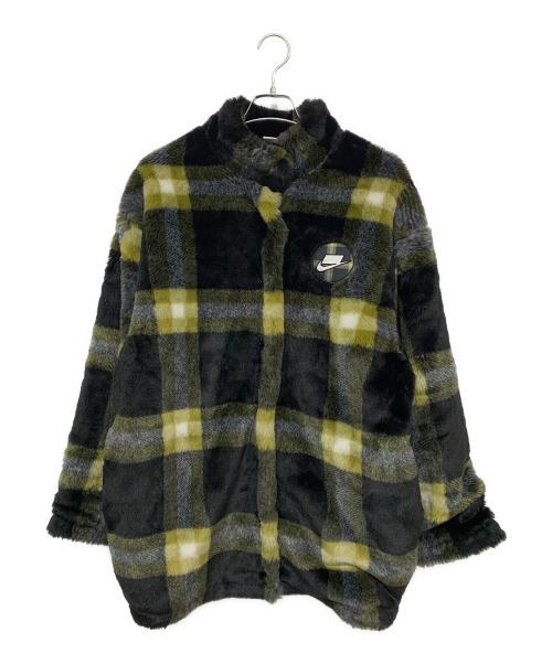 NIKE（ナイキ）NIKE (ナイキ)  NIKE AS W NSW FX FUR AOP JKT ブラック×イエロー サイズ:XLの古着・服飾アイテム