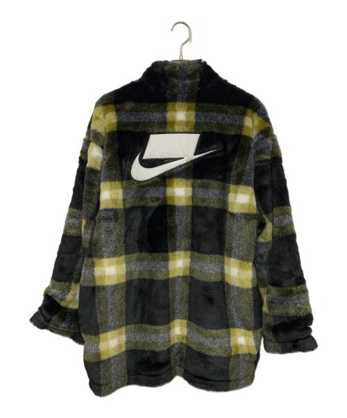 NIKE（ナイキ）NIKE (ナイキ)  NIKE AS W NSW FX FUR AOP JKT ブラック×イエロー サイズ:XLの古着・服飾アイテム