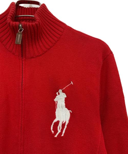POLO RALPH LAUREN（ポロ・ラルフローレン）POLO RALPH LAUREN (ポロ・ラルフローレン) ESPANA ジップニット レッド サイズ:Mの古着・服飾アイテム