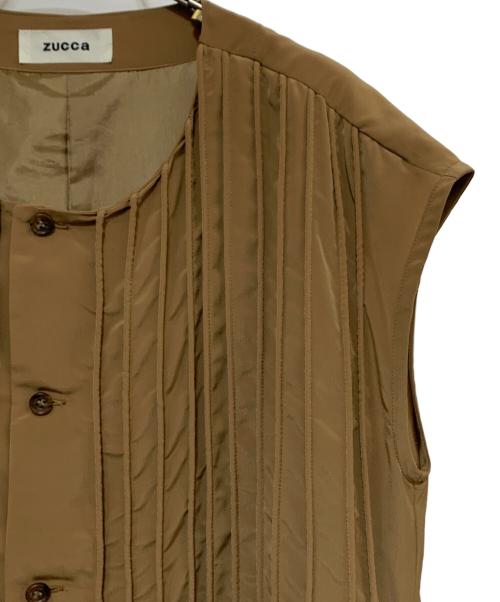 ZUCCA（ズッカ）ZUCCA (ズッカ) ノースリーブワンピース ベージュ サイズ:Mの古着・服飾アイテム